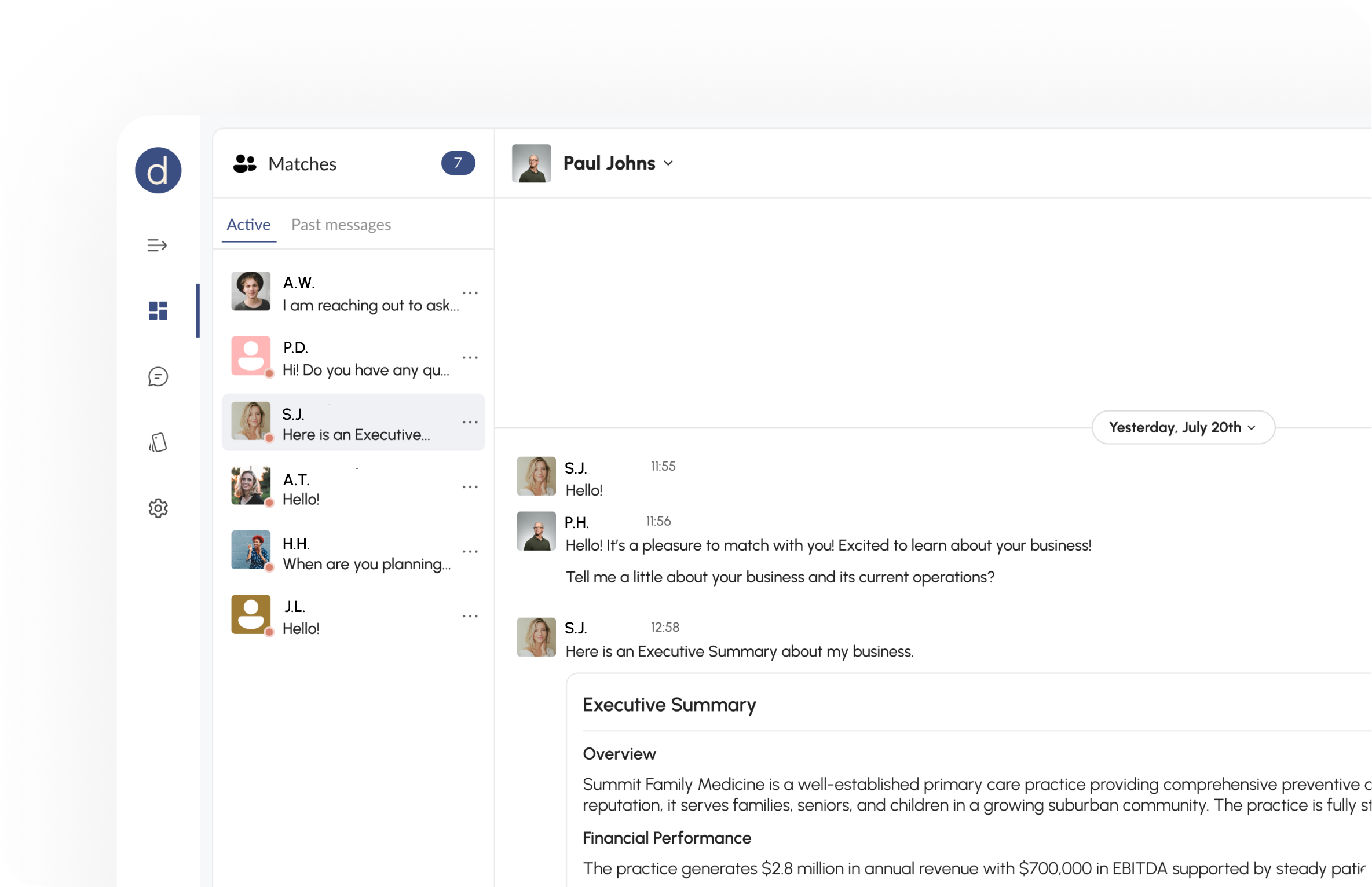 dagnee matching chat messaging
